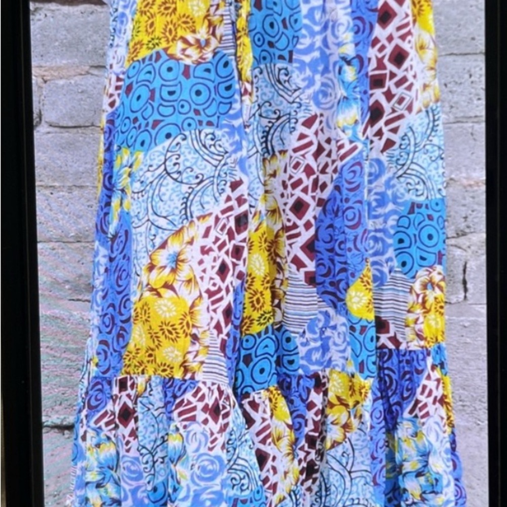 Hippie Boho Maxi Skirt Patchwork JP and Mattie in Colorful-NWT-XS(2-4) Linen